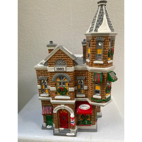Department 56 Christmas Village Snow Village Jack's Corner Barber Shop - Picture 5 of 10